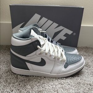 Nike Air Jordan 1 Mid — White & Gray Men's Sneakers